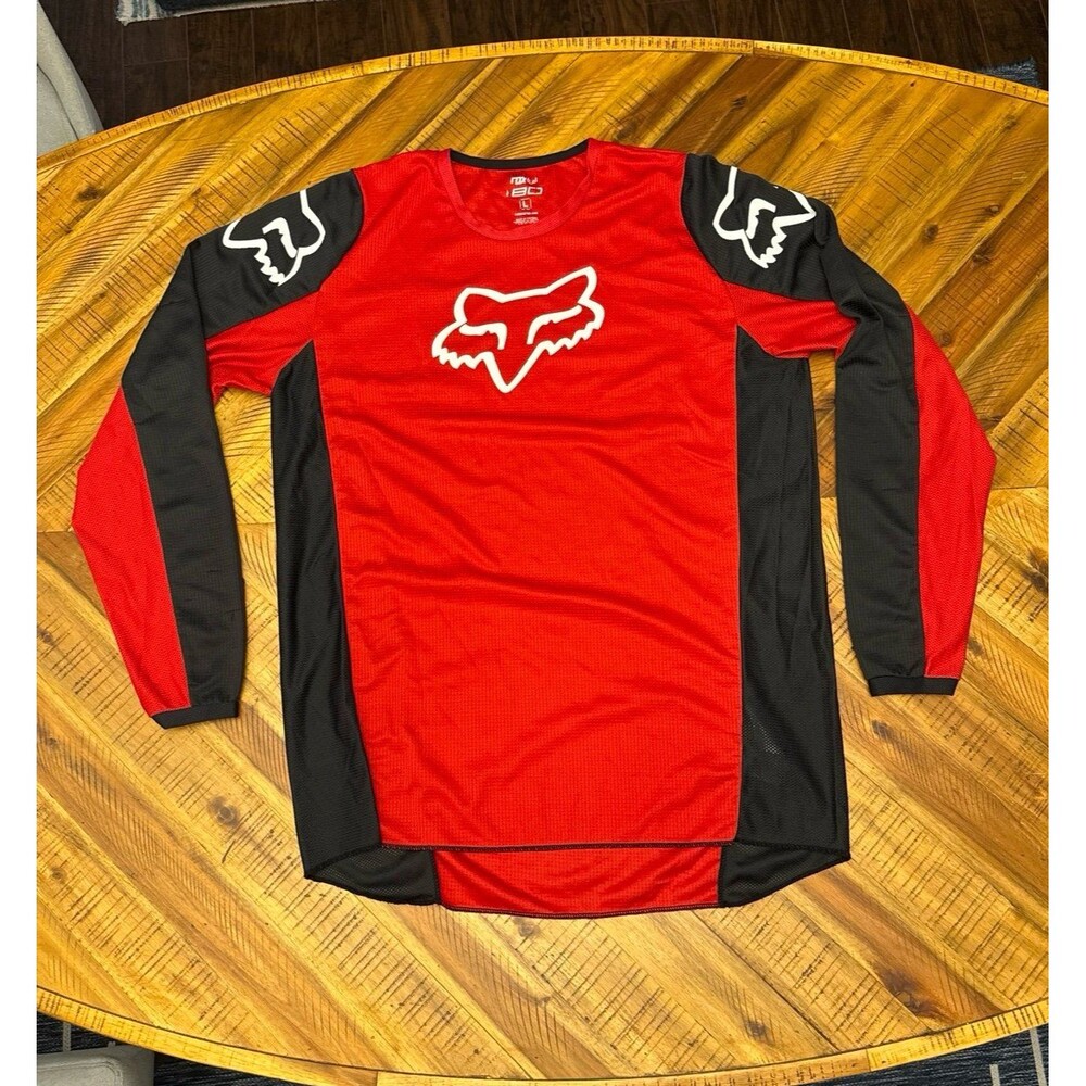 Fox Racing 180 Prix Motocross Jersey Red Black White Men’s Large MX Dirt Bike